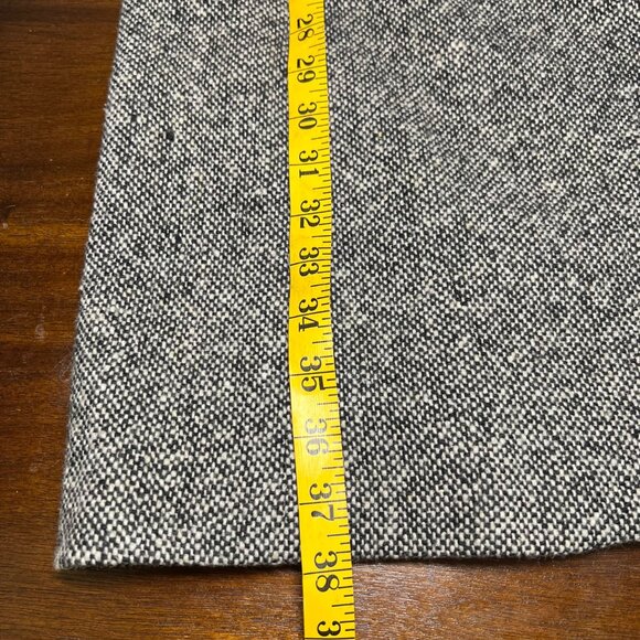 Tweed Heavy Long Overcoat Trench Coat Wool Teacher Academia Preppy Money Large - Picture 11 of 12